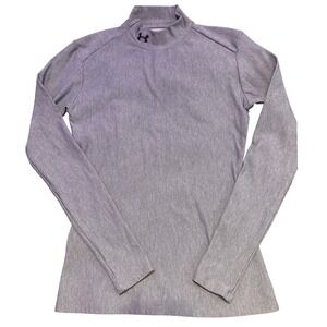 Under Armour HeatGear Gray Mock Neck Long Sleeve Compression Shirt Women's M